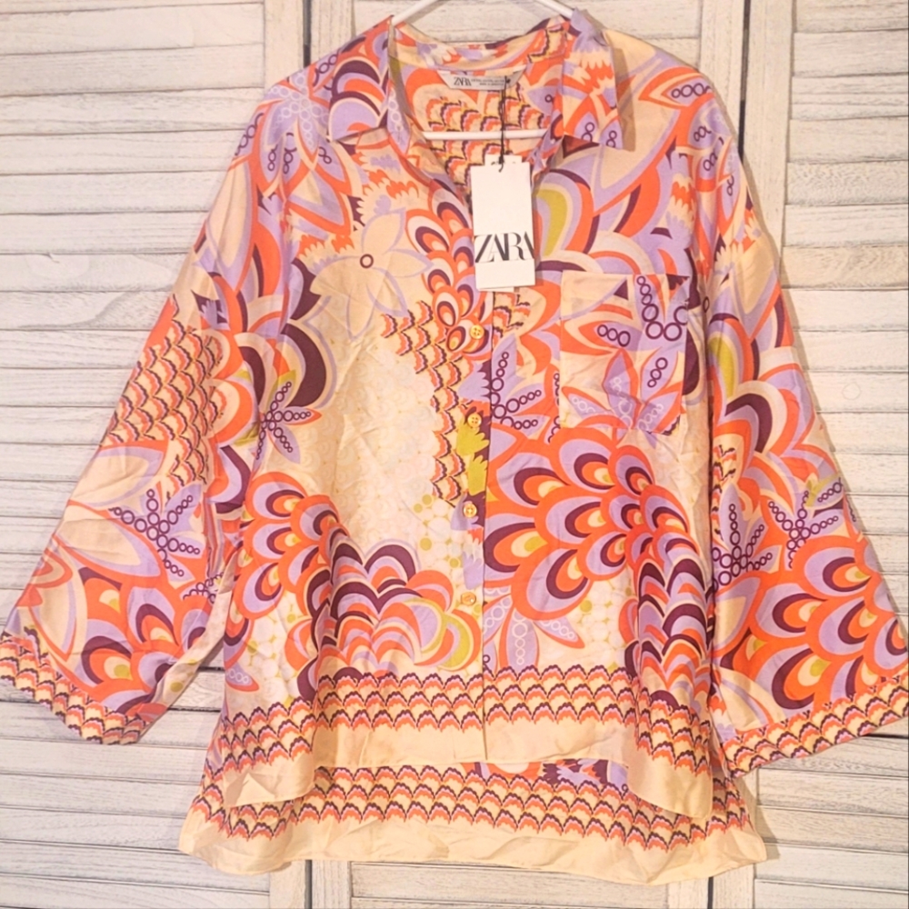 New Zara Floral Paradise Shirt